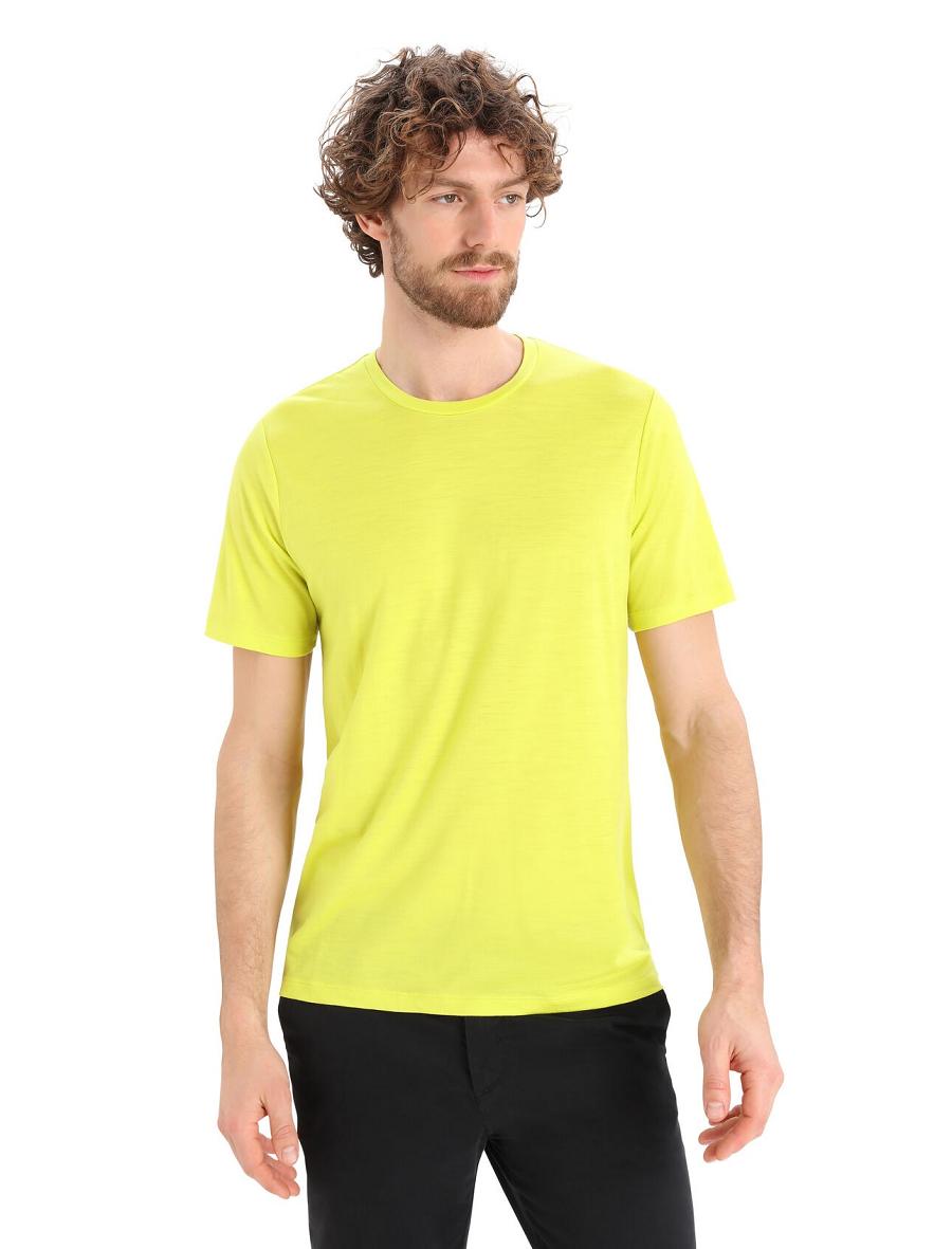 T Shirts Icebreaker Merino Tech Lite II Corta Sleeve Tee Homme Jaune | FR 1164CTVE